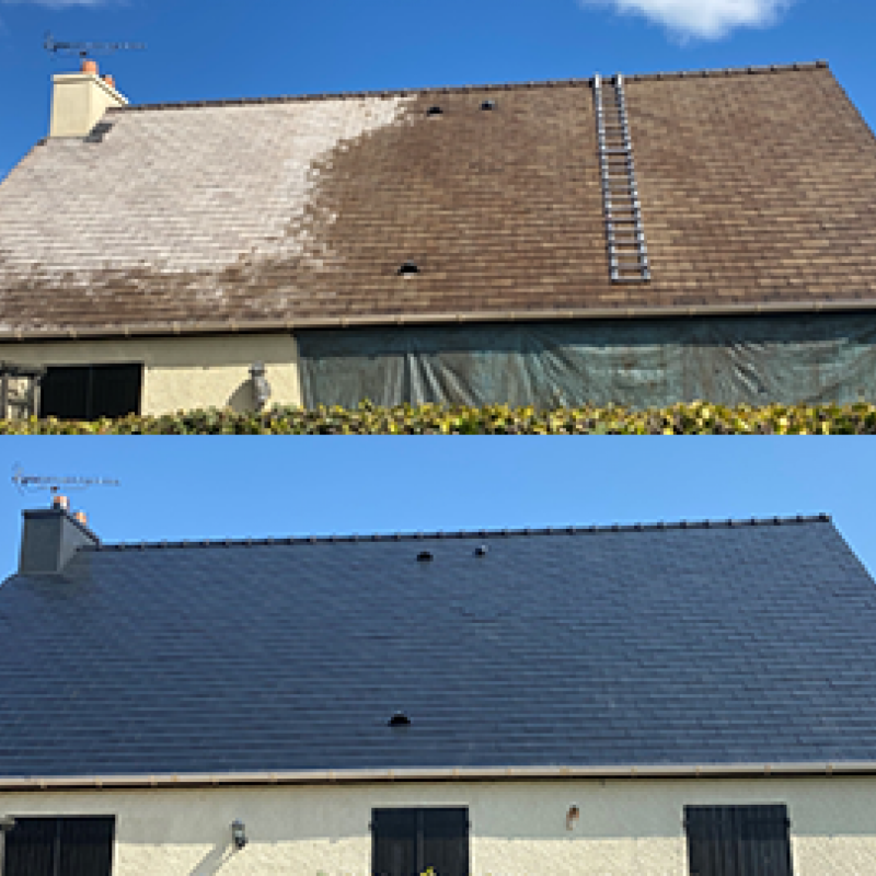 Application de résine hydrofuge colorée effet Perlan