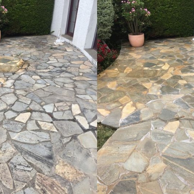 Nettoyage et traitement d'une terrasse